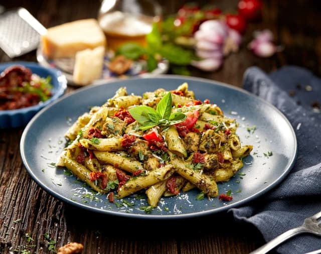 Penne z kurczakiem i szpinakiem w sosie śmietanowym – prosty przepis na pyszny obiad